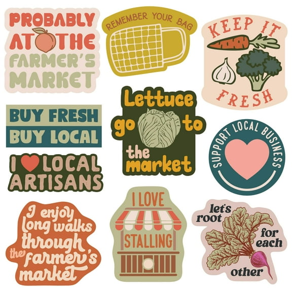 Farmers Market Sticker Extra Large Stickers for Adults Funny Adhesives with Memes