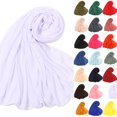 thumbnail image 3 of 2026 Hijab Scarf for Women Soft Cotton Muslim Jersey Hijab Head Wrap Scarves Fashion Long Scarf Shawls White, 3 of 4