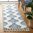 thumbnail image 2 of SAFAVIEH Moroccan Tassel Desmond Southwestern Shag Runner Rug, Blue/Ivory, 2'3" x 8', 2 of 8