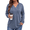 Navy, variant on WellSize Womens Plus Size Hoodies Trendy Drawstring Sweatshirts for Women Casual V Neck Tops Fall Lightweight Pullover
