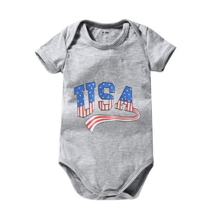 

Follure Toddler Kids 4th Of July Love Prints Short Sleeve Independence Day Romper Jumpsuit Cloths Boys 2t Easter Outfit Baby Boy Outfits 12 Months