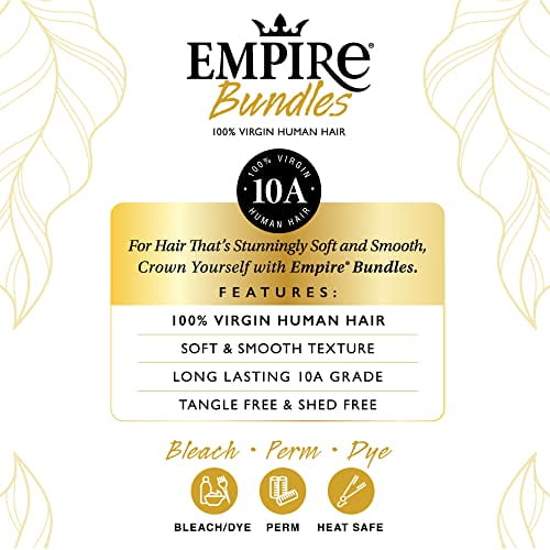 empire bundles multi - body wave with 4x4 closure 10a tangle shed free human hair for weaving and sew in styles (14 16 18 inch, natural)