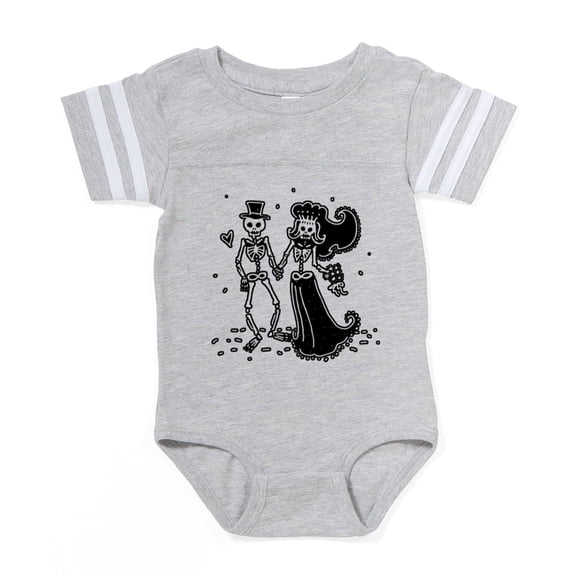CafePress - Skel Couple_Bl - Cute Infant Baby Football Bodysuit