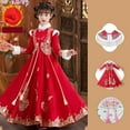 thumbnail image 2 of Otqutp 3-12 Years Toddler Baby Girls Christmas Dress,Kid Girls Chinese New Year Tang Suit Princess Dresses Clothes Winter Tang Suit (Red,6-7 Years), 2 of 8