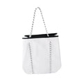 thumbnail image 3 of Bolsa de neopreno para mujer con bolsa pequeña de playa, cesta de playa de gran capacidad. Blanco, 3 of 9