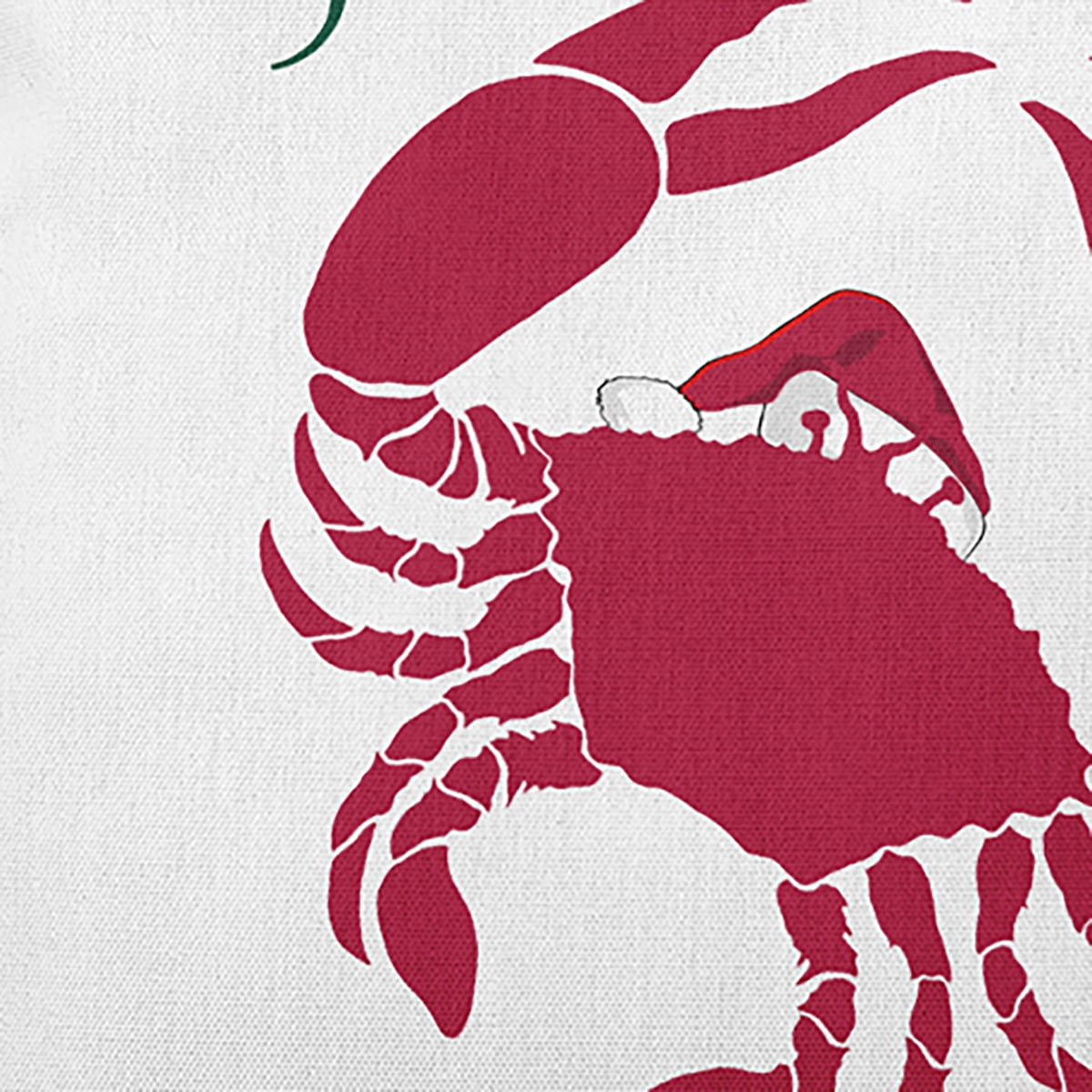 26" x 26" Simply Daisy Santa Claws Crab Polyester Accent Pillow, Christmas Pink Qty 1
