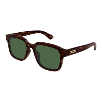 Gucci Tortoiseshell Frame Sunglasses with Green Lenses 55mm Gucci GG1857S 002 Rectangular Sunglasses Dark Havana - eye  main image 4