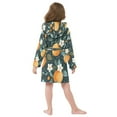 thumbnail image 7 of FORMRS Niños Bathrobe Unisex Hooded Robe Soft Plush Pajamas Sleepwear, Size 4-6T, Green Oranges, 7 of 7