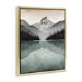 thumbnail image 4 of Stupell Industries Mountain Reflecting over Lake Landscape Painting Gold Floater Framed Art Print Wall Art, 17 x 21, 4 of 10