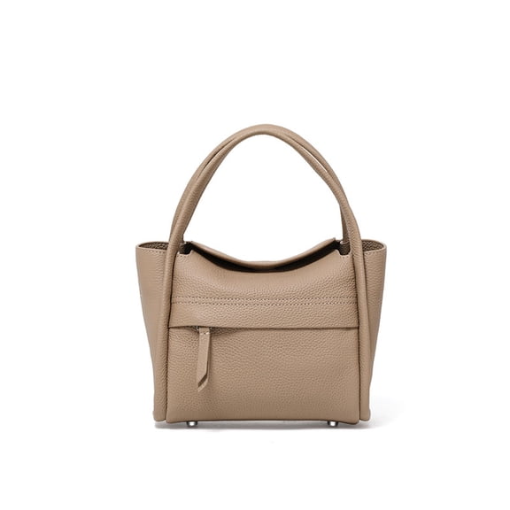 Genuine Cowhide Women's Litchi Grain Mini Commute Tote Shoulder Handbag