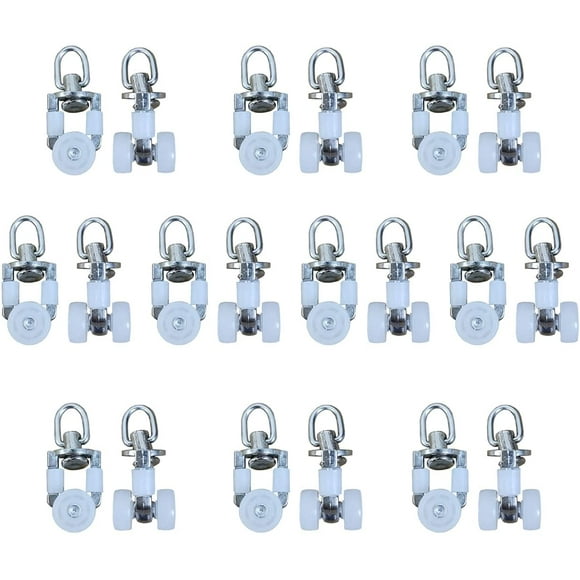 YQHWQ Pieces Rotatable Alloy Curtain Track Rollers For Window Shower Curtain Track 20 Pieces Rotatable Alloy Curtain Track Rollers Wheel Diameter With Plastic Double Wheel Curtain Track