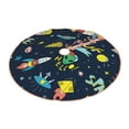 thumbnail image 2 of Bingfone Christmas Tree Skirt Mat Christmas Decoration Interior 48"-Funny Spaceships, 2 of 8