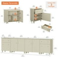 thumbnail image 3 of WAMPAT Sideboards Buffet Cabinet, 4-in-1 Wood Wide Credenza Storage Cabinet with Doors and Drawers, Modern Kitchen Coffee Bar Table with Storage Shelves for Living Room Dining Room, Beige Linen, 3 of 7