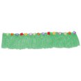 thumbnail image 1 of Falda de hierba para mesa de fiesta Tropical hawaiana con flores coloridas, decoración para fiestas de playa de verano (verde), 1 of 3