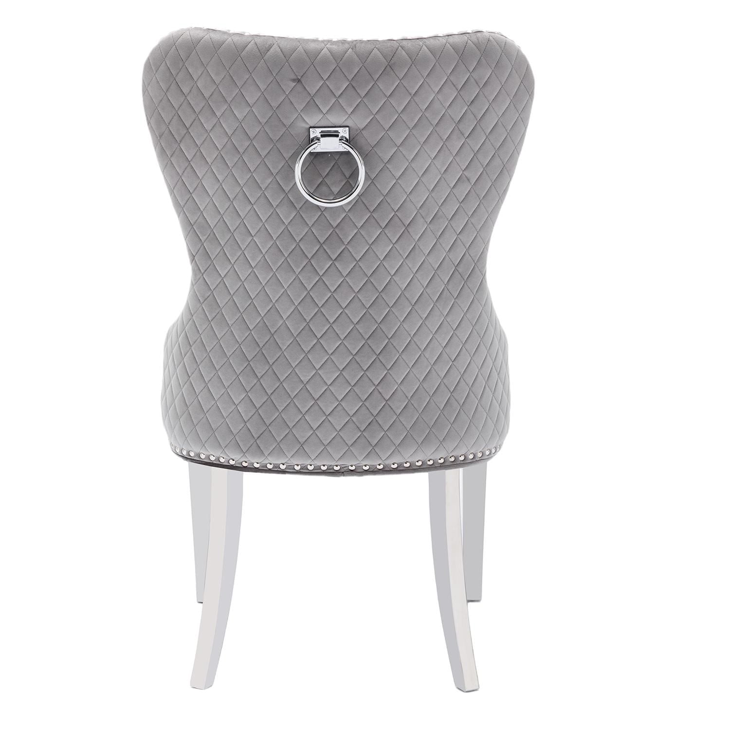 Canadian Alisha Grey Velvet Dining Chair (Set of 2)