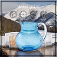 thumbnail image 6 of Artland Iris 90oz Hand Blown Pitcher & Double Old Fashion 14oz Glasses (Set of 4) - Lead-Free Bubble Shape Glassware for Stylish Serving and Dining - Kitchen Essential & Table Decor (Turquoise), 6 of 7