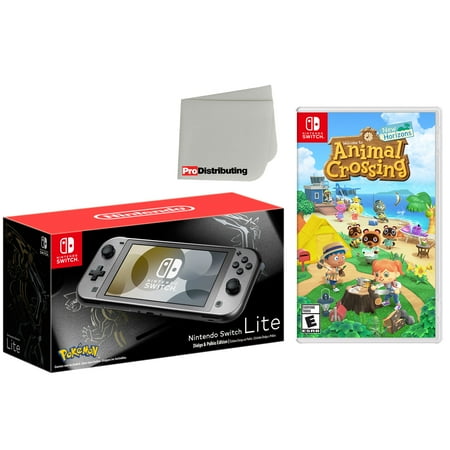 Nintendo Switch Lite Pokemon Dialga & Palkia Edition 32GB Handheld Video Game Console with Animal Crossing: New Horizons Game Bundle