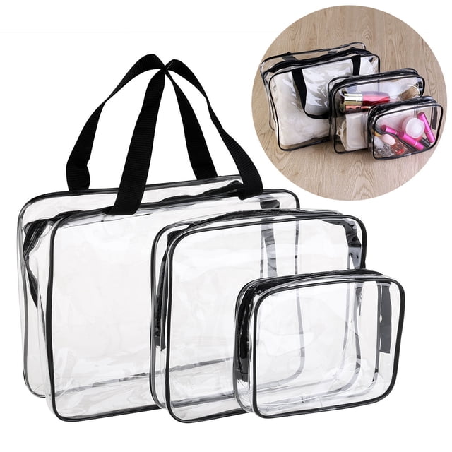 unbranded Bolsa De Cosméticos Transparente PVC Para Organización Y Uso Multifuncional