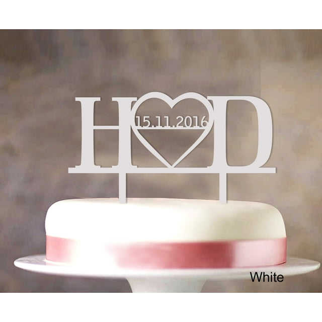 Monogram Personalized Cake Topper Custom Wedding Cake Topper Cake Decorations Color Option Available 5-7 Inches Wide