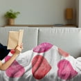 thumbnail image 3 of Love Soft Flannel Fleece Blanket, Watercolor Style Inspired Hand Drawn Like Little Hearts on a Plain Background, Cozy Plush for Indoor and Outdoor Use, 50" x 60", Dark Coral Magenta, by Ambesonne, 3 of 5