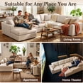 thumbnail image 7 of QuzyAor 71" Modular Loveseat Sofa, PU Leather 2-Seater Small Couch with Pillows, Water-Resistant for Apartment, Brown, 7 of 7