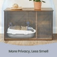 thumbnail image 3 of LEDREM Cat Litter Box Furniture Enclosure, Multi-Functional Hidden Washroom with Removable Divider for Indoor Cats,L, Rustic Brown, 3 of 7