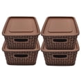 thumbnail image 1 of Set de 4 cajas Organizadoras IPP rattan Plástico café, 1 of 7