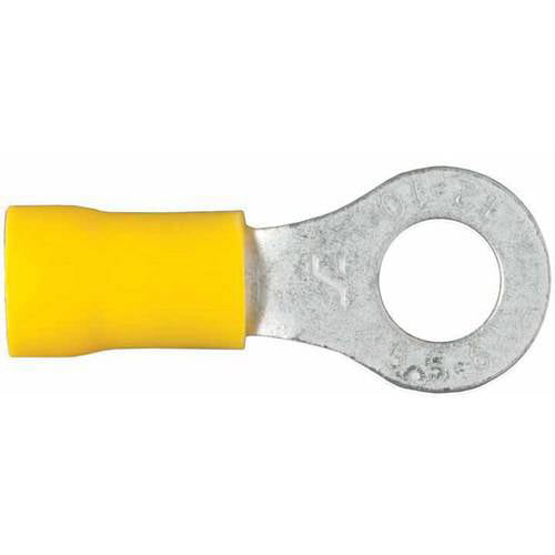 CURT 59531 12-10 Gauge Yellow Vinyl-Insulated Ring Terminal Wire Connector Pack of 100 Curt Manufacturing #10 Stud 