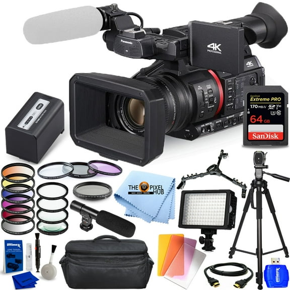 Panasonic AG-CX350 4K Camcorder   64GB   LED Light   Filter Kit Top Value Bundle