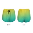 thumbnail image 3 of Balery Teal To Yellow Gradient Pantalones cortos deportivos para mujer con forro y dos bolsillos, elásticos, para entrenamiento, gimnasio, yoga-Medium, 3 of 7