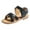 Black, variant on ZHOGXU Toddler Girls Summer Sandals Fashion Comfortable Beach Outdoor Soft Flat Sole Adjustable Back Strap Water Sandals,Black,6-12 Months