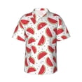 thumbnail image 1 of Fotbe Watermelon Camisa Hawaiana para Hombre Unisex – Camisa Casual de Verano con Botones de Manga Corta de Algodón y Lino,Small, 1 of 7