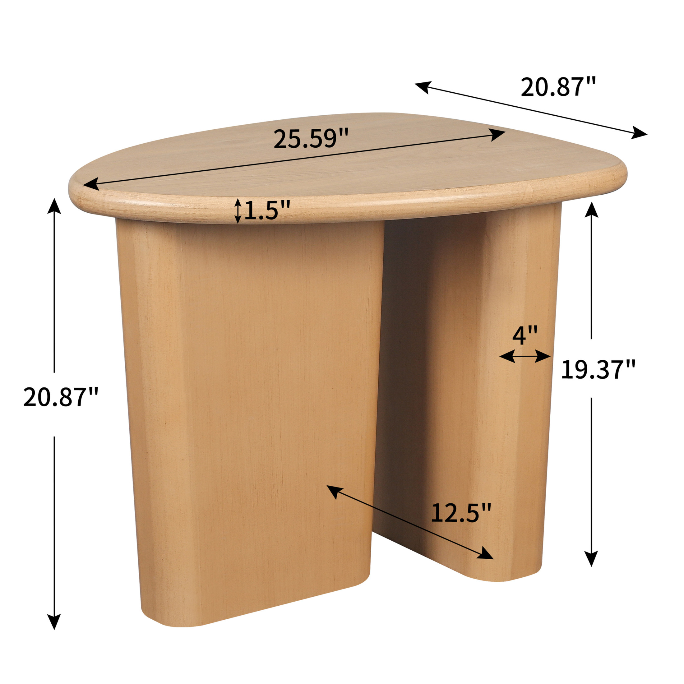 Noble House 25" Modern Wood Accent Coffee Table with Tapered Top, Multi-Functional Small Side Table for Living Room or Bedroom, Natural Wood
