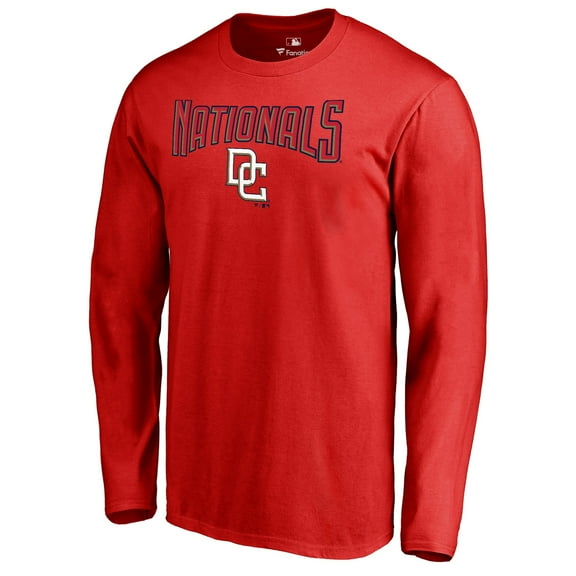 Men's Red Washington Nationals Cooperstown Collection Wahconah Long Sleeve T-Shirt