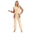 thumbnail image 2 of Newway Pajama Suit Christmas Home Clothes Pocket Printing Trousers Long Sleeve Ladies Underwear Splicing Home Clothes, 2 of 6