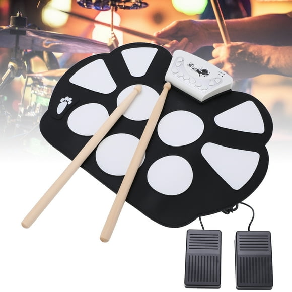 Batería Electrónica, Real Sense 9 Pads Pure Sound Kit De Batería Enrollable Flexible Para Jugadores