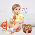 thumbnail image 6 of KOYPTL Musical Instruments Set Toys For Kids 2-5,Hand Drum Set Include Hand Pat Drum,Sand Hammers And Trumpet,Montessori Sensory Toys Birthday Christmas Gift For Toddlers Boys Girls 2 3 4 5+（Orange）, 6 of 6