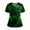 20# Army Green, variant on Shamrock Print Scrub Top for Women - St. Patrick's Day V-Neck Short Sleeve Medical Work Shirt with Pockets Black S