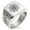 Silver, variant on Stainless Steel Nautical Chaim Compass Geometric Pattern Biker Style Polished Ring