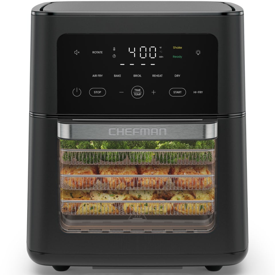 Chefman 14-Quart Multifunctional Air Fryer+ with 5 Cooking Functions – Black
