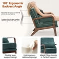 thumbnail image 6 of S-HOME Mid-Century Upholstered Accent Chair  with Plush Foam Cushion and Curved Wood Armrests for Living Rooms or Bedrooms, Dark Green, 6 of 15