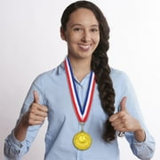 Gold WINNER Medals, 12-Pack Metal Medal Sports Day Medals with Ribbon Necklace for Sports Day Prizes, Gymnastics Competitions, Party Gifts, Kids Adults