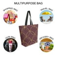 thumbnail image 7 of FORMRS Womens Canvas Tote Bag with Zipper Inner Pocket Shoulder Handbag, Circular Gold Pattern, 7 of 7