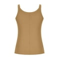 thumbnail image 7 of Otntypg Women Spaghetti Strap Scoop Neck Ribbed Knit Tank Tops Slim Fitted Cotton Camisole Basic Sleeveless Layering Shirts Khaki XXL, 7 of 7