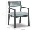 thumbnail image 5 of Benjara Arto 24 Inch Outdoor Dining Armchair Set of 2, Rope Back Cushion, Gray Wood, 5 of 5
