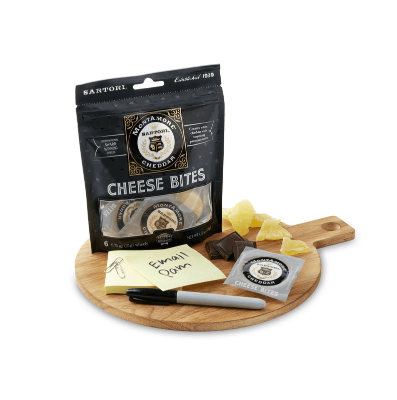 Sartori MontAmoré Cheese Bites, 4.5 oz, Snack Bites, Cheddar Cheese, Refrigerated