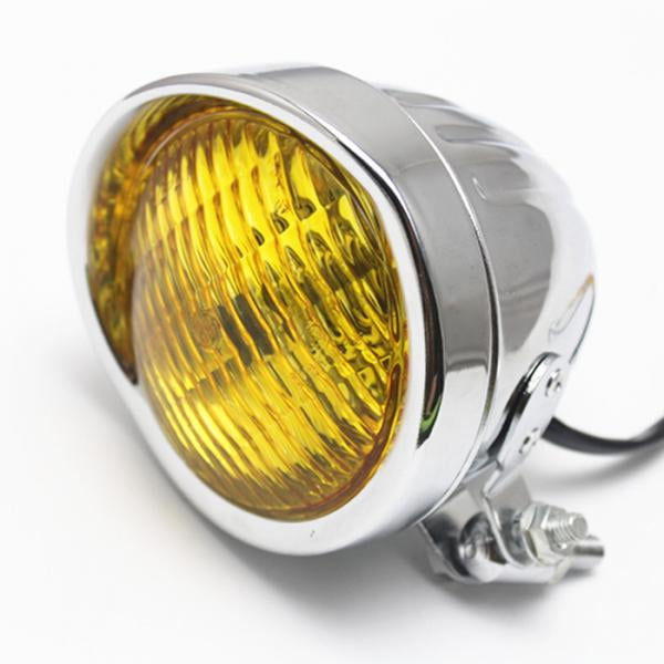 Reemplazo de Motocicleta Cabeza Bombilla de Clásico para Bobber Chopper soft tail - Cromo + DYNWAVEMX faro de motocicleta