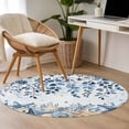 thumbnail image 4 of Round Area Rug 4 Ft, Blue Coastal Starfish Washable Non-Slip Circle Carpet for Living Room/Bedroom, Beach Nautical Shell Eucalyptus Ocean Low-Profile Crawling Mats Collection Rugs for Indoor, 4 of 8