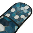 thumbnail image 4 of Yayeee Double Oven Mitt Kitchen Heat Resistant Baking 35" x7" Quilted Glove, Dark Blue Hexagon Patterns, 4 of 6