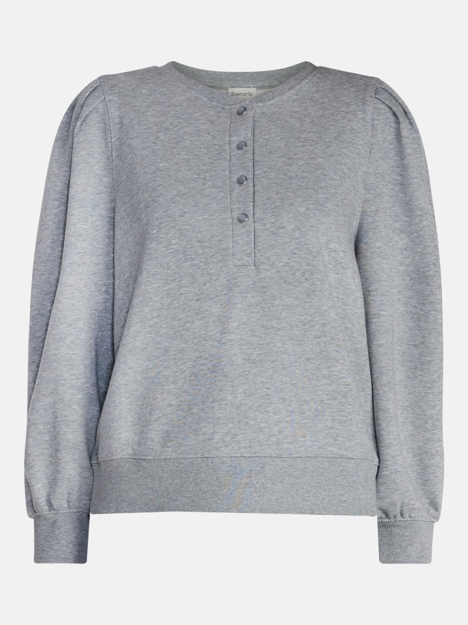 Scenario Women's Henley Sweatshirt with Long Sleeves, Sizes XS-XXXL